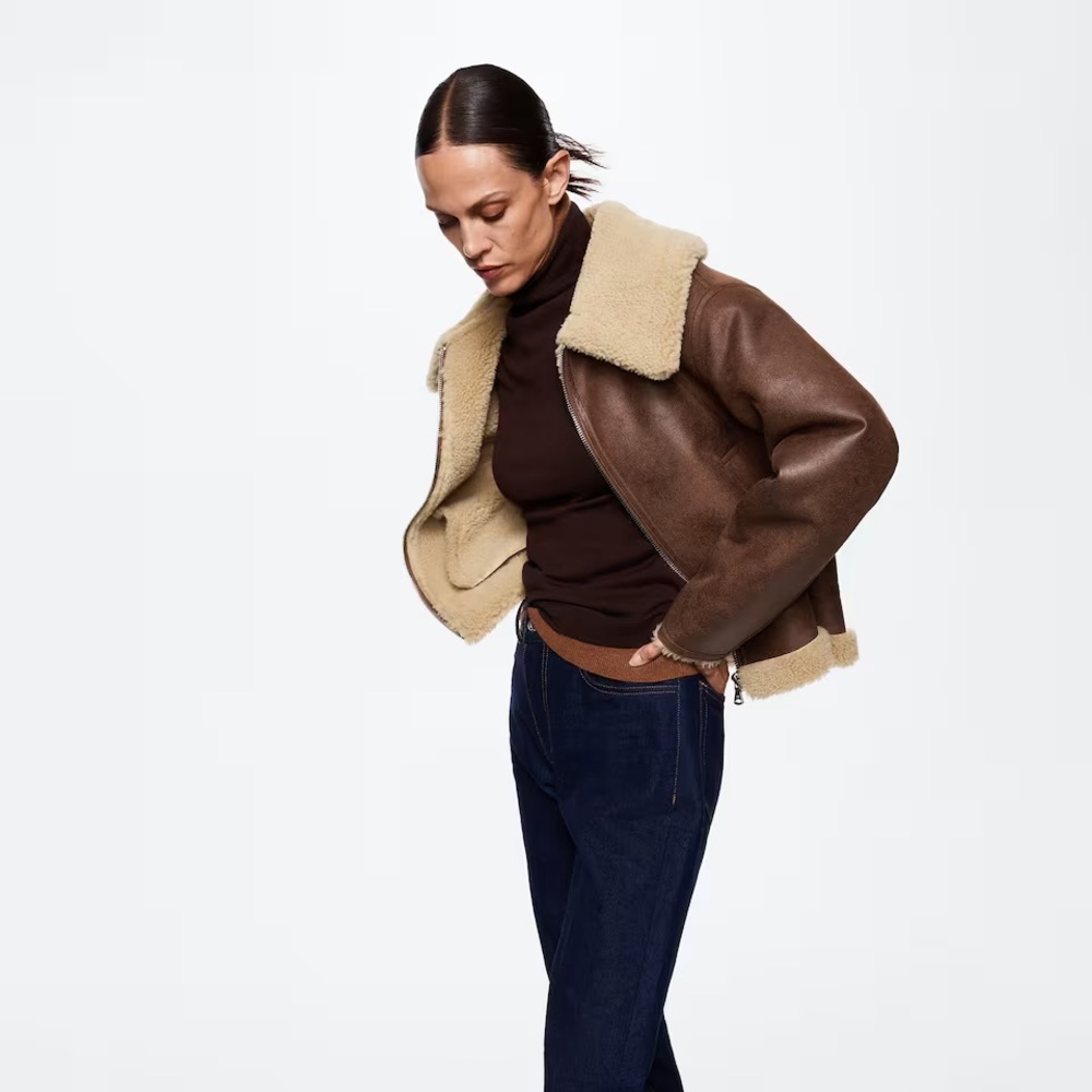 Mango Shearling Collared Jacket - Picture 4 of 9